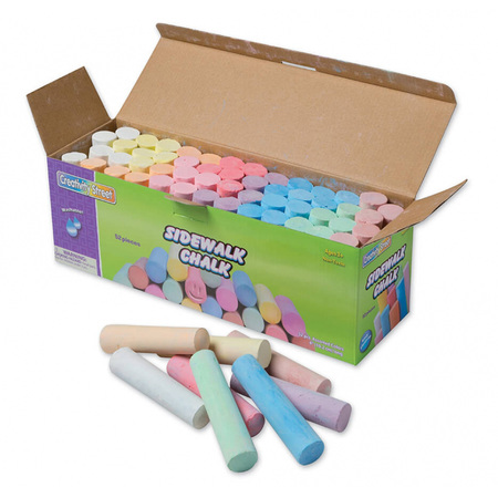 Creativity Street Sidewalk Chalk, Assorted Colors, 4in, 52 Pieces, PK2 PAC1752